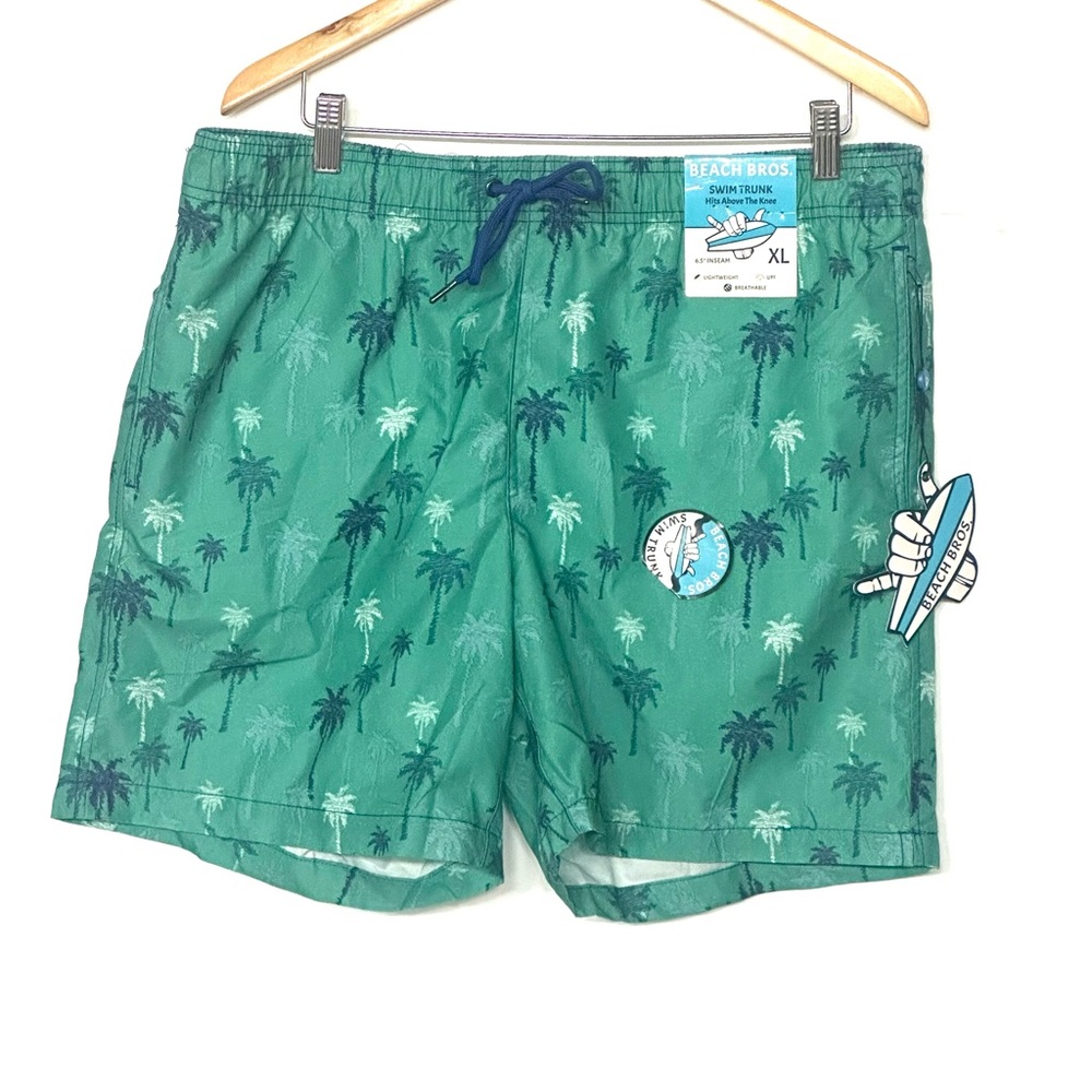 Beach Bros. turquoise green new extra large men’s tropical swim trunks‎